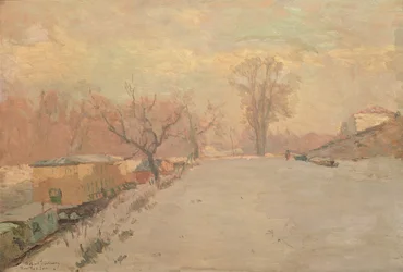 Road by the Seine at Neuilly in Winter